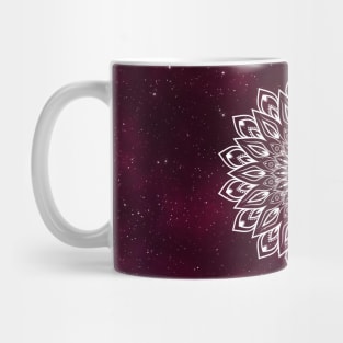 Mandala On Nebula Red Galaxy Design Mug